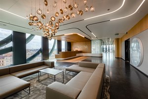 Lounge with a chandelier in Masaryk Centre