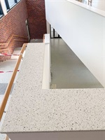 Terrazzo skirting and handrail by the staircase in the school