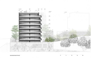 Architekturvisualisierung der Fassade von Rezidence Churchill